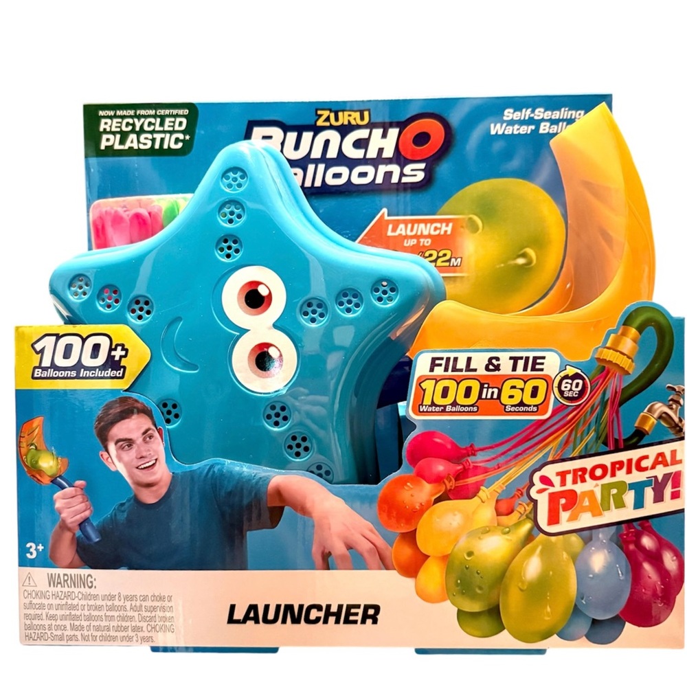 ZURU Bunch O Balloons 100 Fill & Tie Self-Sealing Water Balloons & Launcher Set